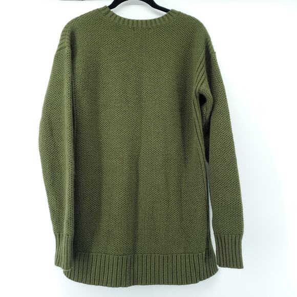 Ana Essential Boho Forest Green Chunky Knit LongSleeve CrewNeck Tunic Sweater XS - Picture 6 of 10